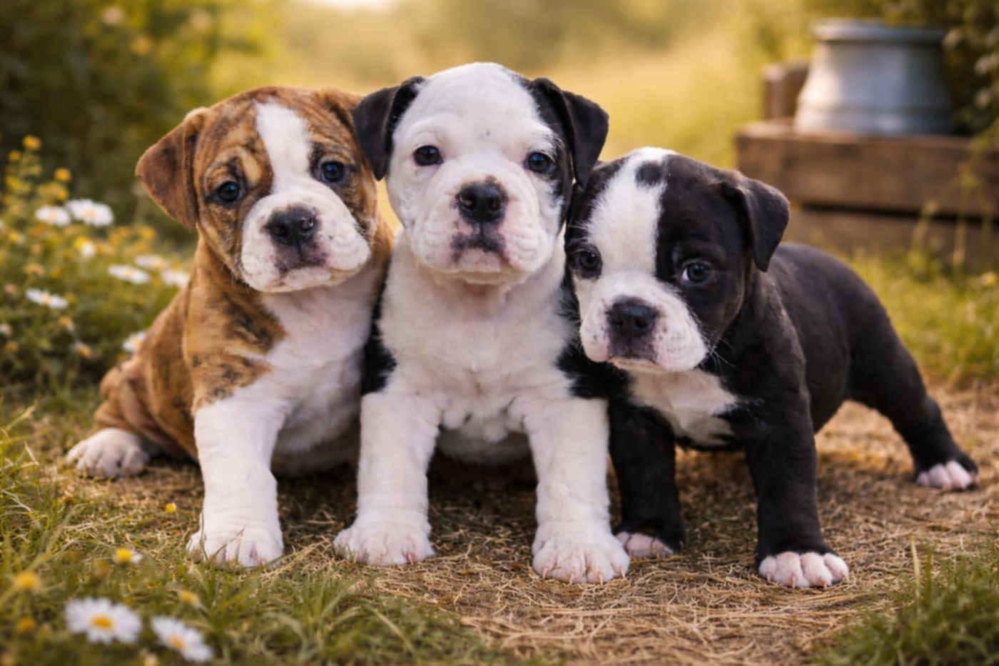 Chiot Bulldog continental de la vallée de Saint Georges